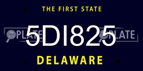 5DI825 Delaware License Plate