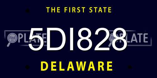 5DI828 Delaware License Plate