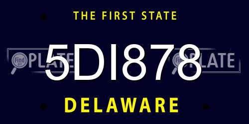 5DI878 Delaware License Plate