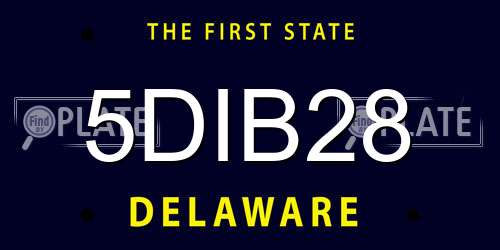 5DIB28 Delaware License Plate