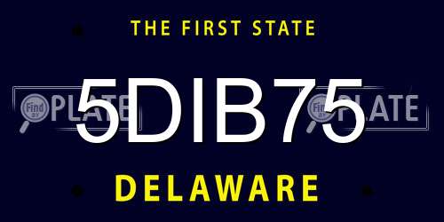 5DIB75 Delaware License Plate