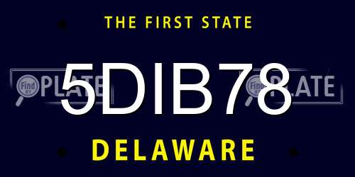 5DIB78 Delaware License Plate