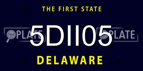 5DII05 Delaware License Plate