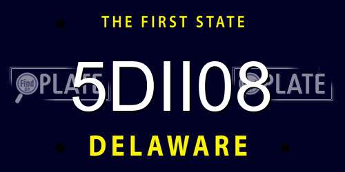 5DII08 Delaware License Plate