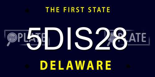 5DIS28 Delaware License Plate