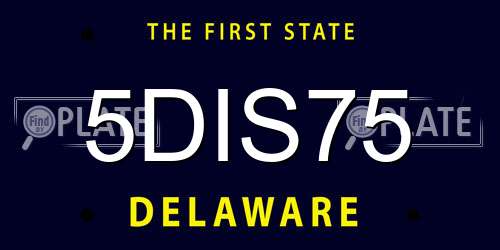 5DIS75 Delaware License Plate