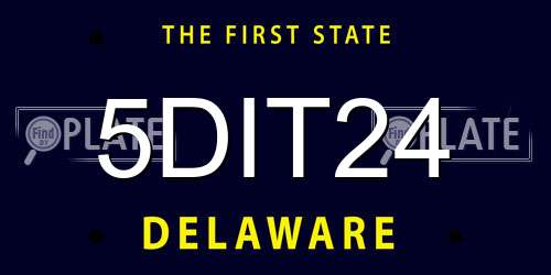 5DIT24 Delaware License Plate