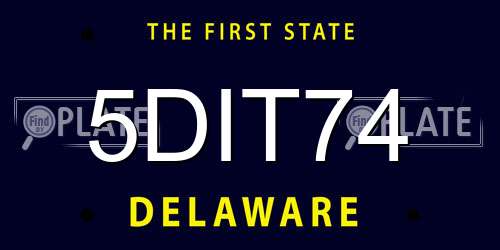 5DIT74 Delaware License Plate
