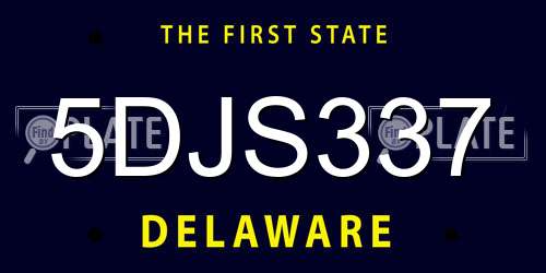 5DJS337 Delaware License Plate