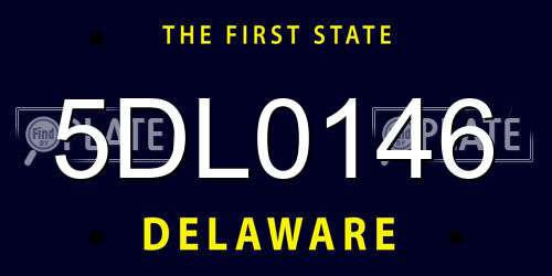 5DL0146 Delaware License Plate