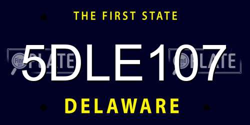 5DLE107 Delaware License Plate