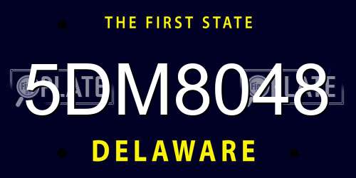 5DM8048 Delaware License Plate