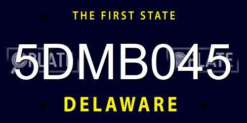 5DMB045 Delaware License Plate