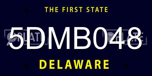 5DMB048 Delaware License Plate