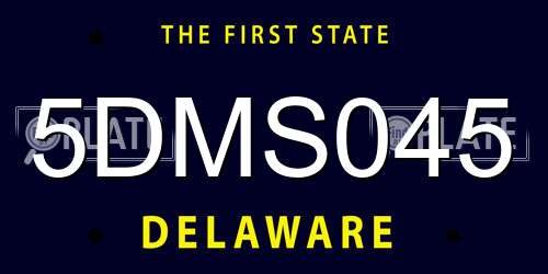 5DMS045 Delaware License Plate