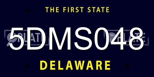 5DMS048 Delaware License Plate