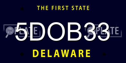 5DOB33 Delaware License Plate