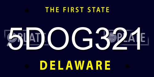 5DOG321 Delaware License Plate