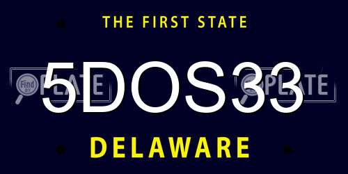 5DOS33 Delaware License Plate