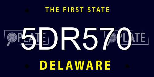 5DR570 Delaware License Plate