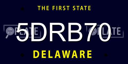 5DRB70 Delaware License Plate
