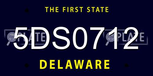 5DS0712 Delaware License Plate