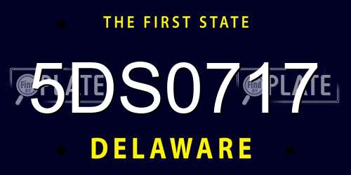 5DS0717 Delaware License Plate