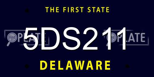 5DS211 Delaware License Plate