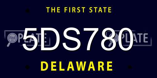 5DS780 Delaware License Plate