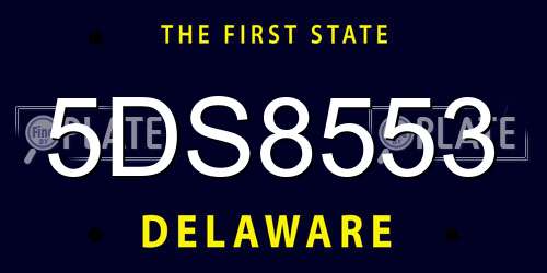 5DS8553 Delaware License Plate
