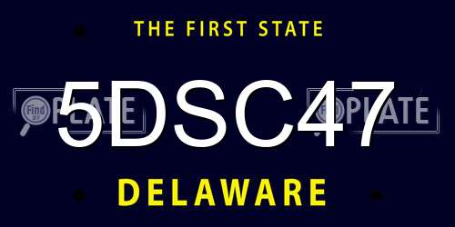 5DSC47 Delaware License Plate