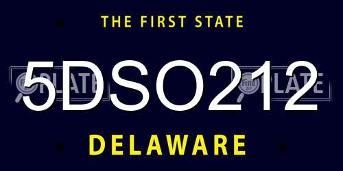 5DSO212 Delaware License Plate