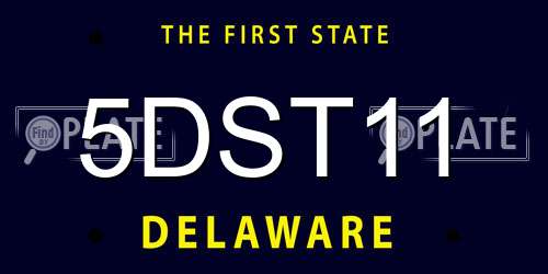 5DST11 Delaware License Plate