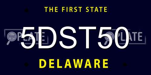 5DST50 Delaware License Plate