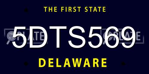 5DTS569 Delaware License Plate
