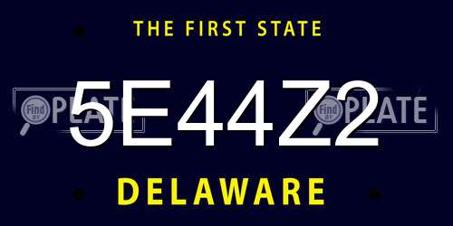 5E44Z2 Delaware License Plate