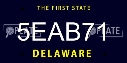 5EAB71 Delaware License Plate