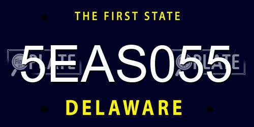 5EAS055 Delaware License Plate