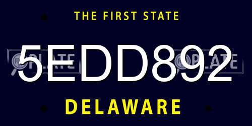 5EDD892 Delaware License Plate
