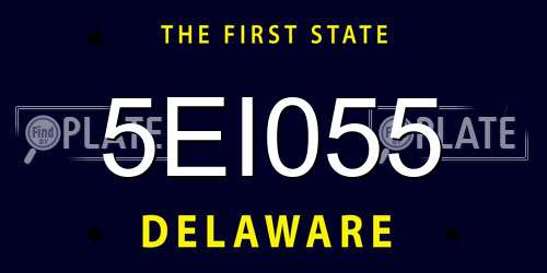 5EI055 Delaware License Plate