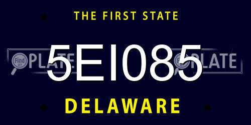 5EI085 Delaware License Plate