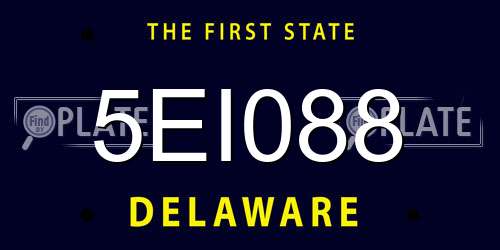 5EI088 Delaware License Plate