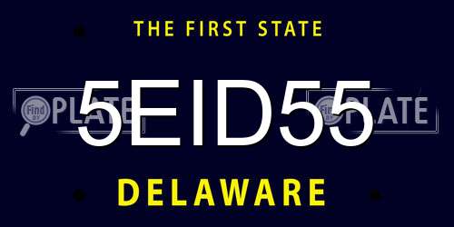 5EID55 Delaware License Plate