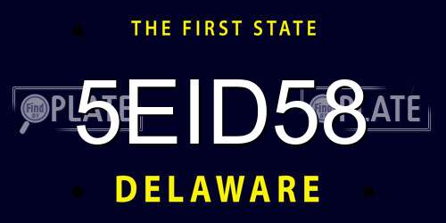 5EID58 Delaware License Plate