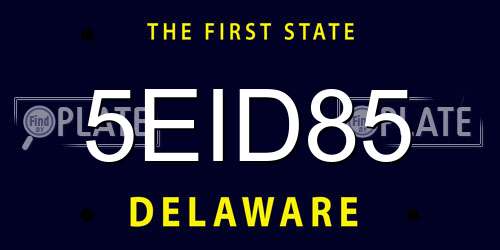 5EID85 Delaware License Plate