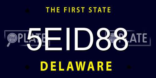 5EID88 Delaware License Plate