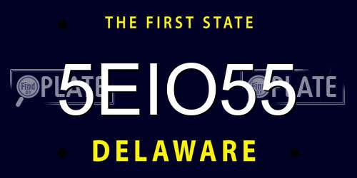 5EIO55 Delaware License Plate