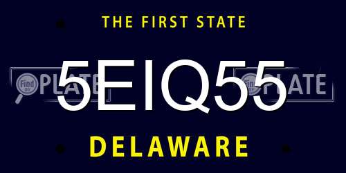 5EIQ55 Delaware License Plate