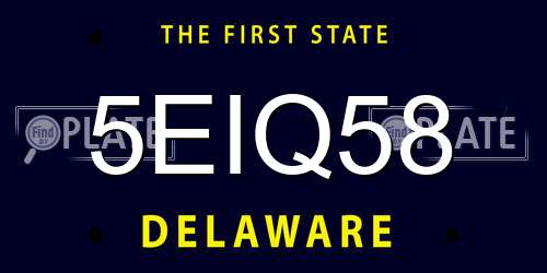 5EIQ58 Delaware License Plate