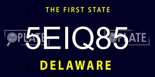5EIQ85 Delaware License Plate
